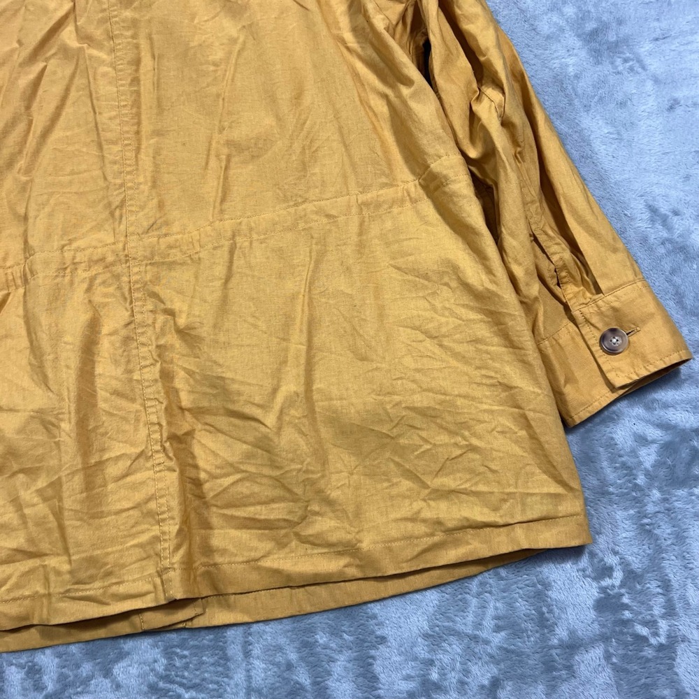 UNIQLO Shirt Jacket Womens L Mustard Yellow Linen Cotton 211-427065 Oversized - Picture 15 of 16